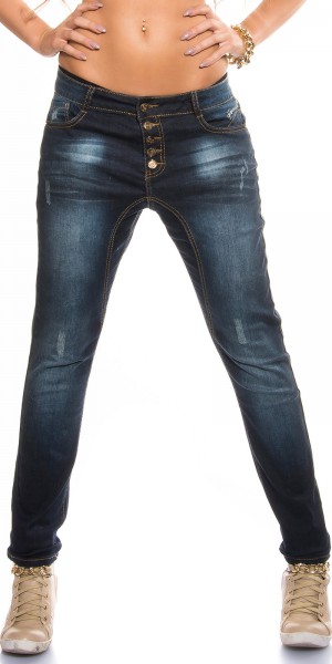 Sexy KouCla Jeans mit tiefem Schritt Used look