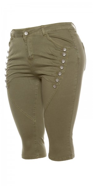 Curvy Girls Size! Trendy Capri Jeans Knielang