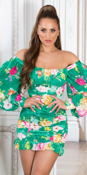 Sexy Koucla Boho MiniKleid mit Blumen