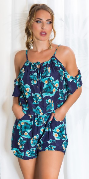 Sexy Coldshoulder Playsuit Butterfly Print