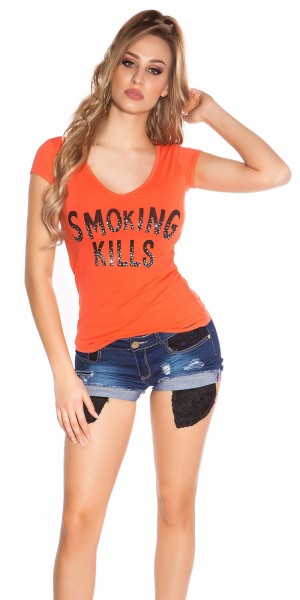 Sexy KouCla T-Shirt "Smoking Kills" mit Skull